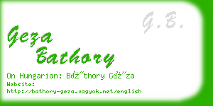 geza bathory business card